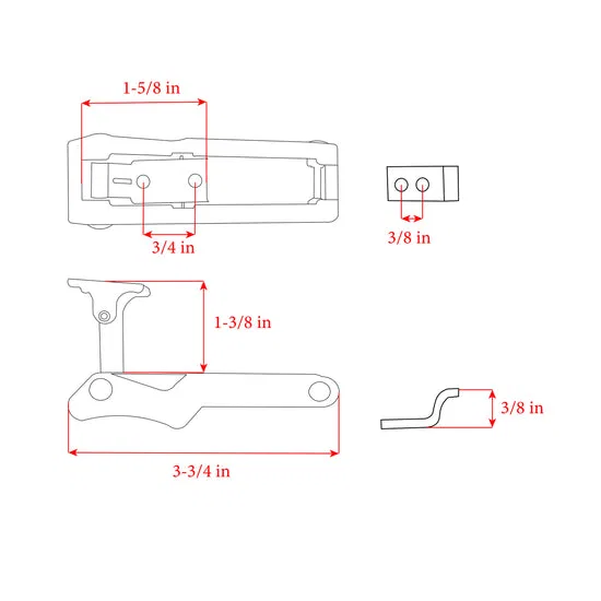 6038C – WHITECAP IND Drawer Latch, Non Locking Latch Black Nylon Single With Stainless Steel Bracket - view 2